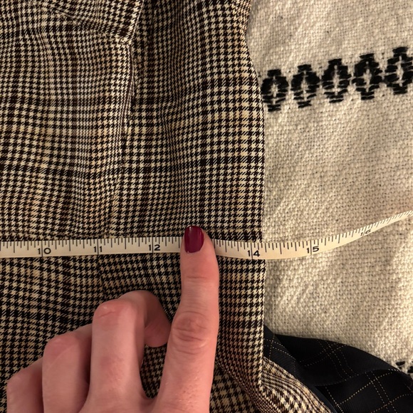 La Ligne Charlotte Tie-Detailed Midi Dress in Navy Blue + Brown Plaid - Picture 6 of 14